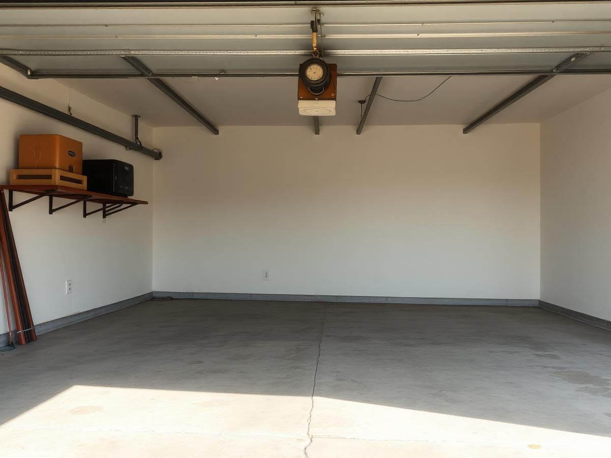 Empty swept garage after a junk removal cleanout